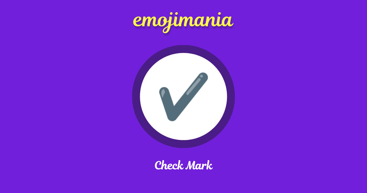 Check Mark emoji Copy & Paste - Emojimania