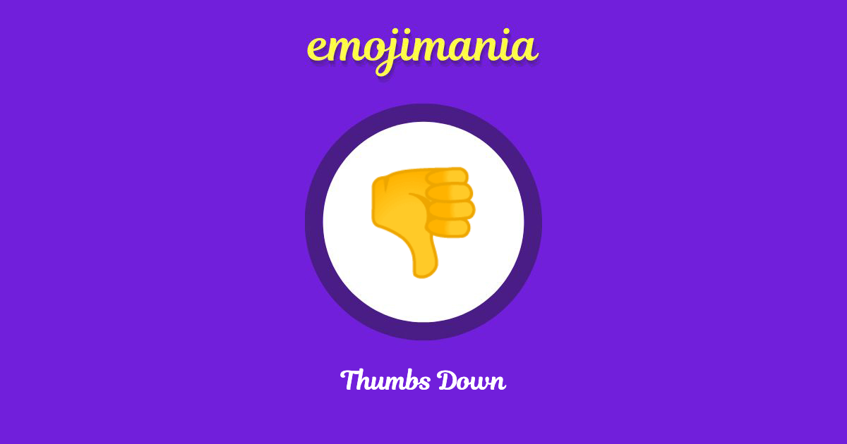 Thumbs Down Emoji (U+1F44E)